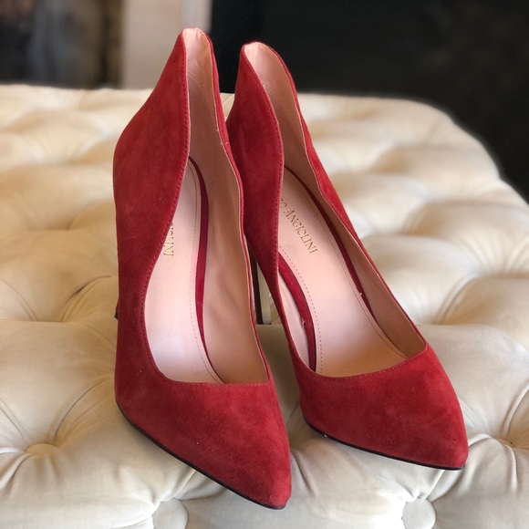 Red suede pointy toe heels - Picture 8 of 8
